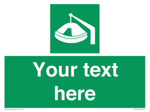 Custom sign Safe condition Davit-launched liferaft